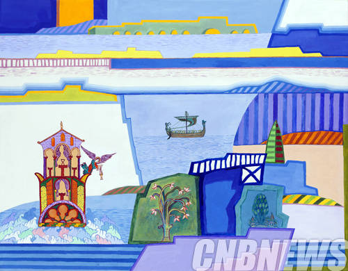 신종식, '순항'. 91x116.8cm, Acrylic on canvas, 2014.