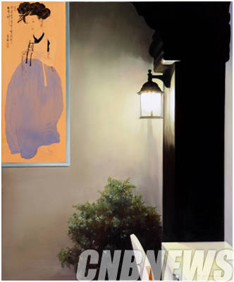 이은채, '지난밤'. 72.7x60.6cm, Oil on canvas, 2014.