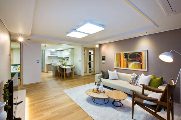 아크로힐스 논현 84A형 거실 전경(사진 제공: 대림산업)