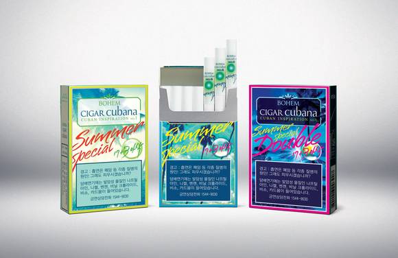 시원한 여름 느낌의 ‘보헴시가 쿠바나 17+아삭’ 여름 한정판(사진 제공: KT&G)