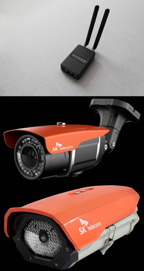SK텔레콤의 LTE중계기와 포인트캠 CCTV 제품들(사진 제공: SK텔레콤)