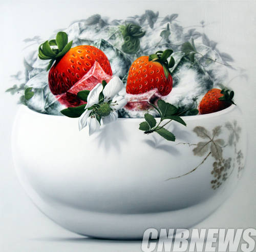 박성민, 'ice capsule'. 100x100cm, oil on canvas, 2014.