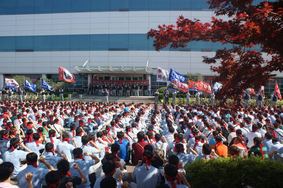지난 7월18일 열린 르노삼성차 노동조합 파업출정식 진행 모습(사진 제공: 르노삼성차노동조합)