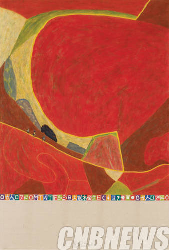 김선두, '서편제-길의 노래'. 장지위에 분채, 60x90cm, 2013.