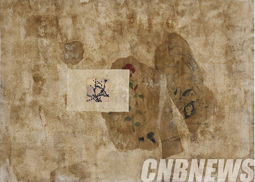 장용주, ‘기억의 저편’. 1301, 905x61cm, 종이에 혼합재료, 2013.