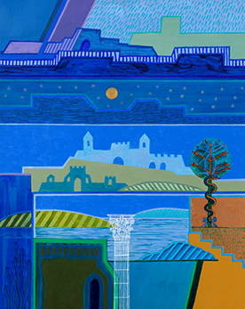 별이 빛나는 밤(A Starlit Night), 캔버스에 아크릴릭, 90.9x65.1cm, 2014