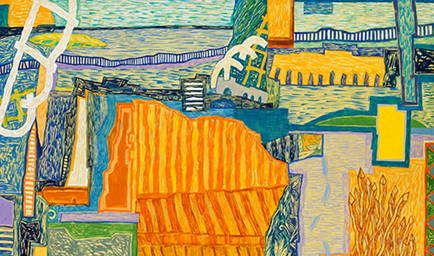 오렌지 밭(Orange Field), 캔버스에 아크릴릭, 97x162cm, 2013