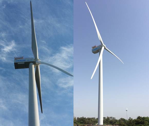효성의 5MW 해상용 풍력발전시스템(사진 제공: 효성)
