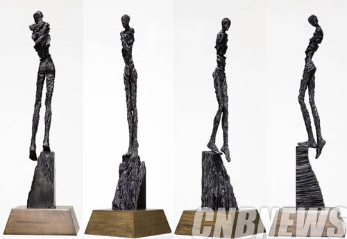 이성민, 'Dancer standing on one leg 1,2,3,4'.iron, gas cutting, 10x10x70cm, 2014.