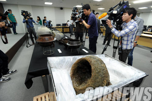 '영흥도선' 언론공개 현장.(사진=문화재청)