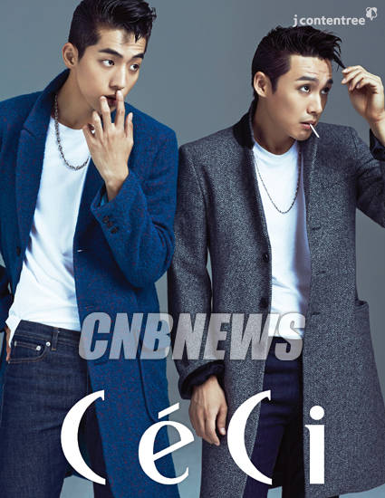 패션 화보 촬영에 함께 한 (왼쪽부터)남주혁과 오상진.(사진제공=쎄씨)