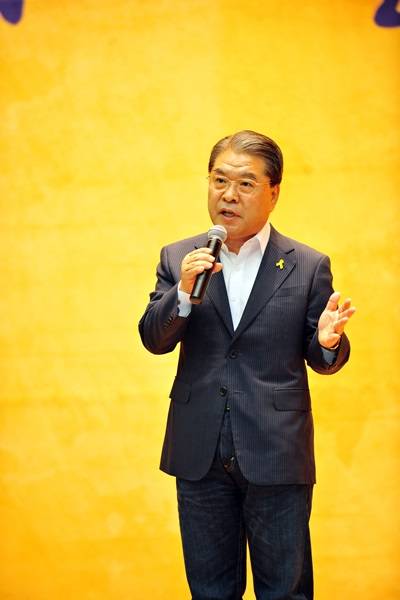 이재정 경기도교육감이 1일 오전 경기 이천의 경기교육연수원 으뜸홀에서 열린 '2014 하반기 장학행정협의회'에 참석해 인사말을 하고 있다.(사진=경기도교육청 제공)