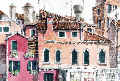 김철우, '베네치아'. 32x24cm, 2014.