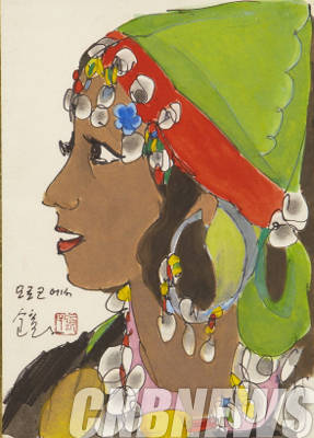 천경자, '모로코에서'. 종이에 채색, 24×17cm, 5500만∼1억원.