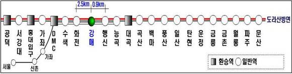 경의선 강매역 노선도
