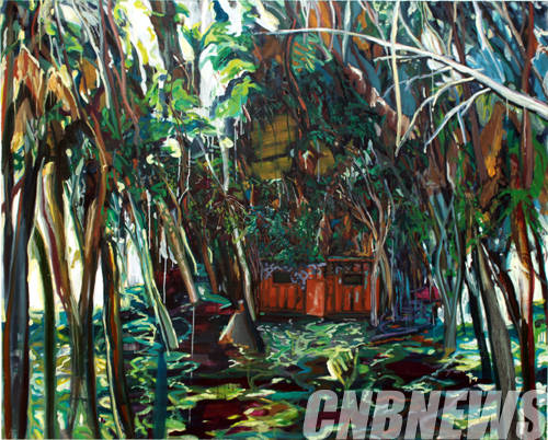 28일 서울 동빙고동 스페이스비엠 '다른 공기'전에 설치된 최윤희 작가의 작품.(사진=왕진오 기자)