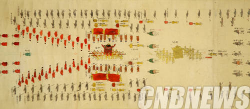 명성왕후 발인 반차도.(이미지=이화여자대학교박물관)