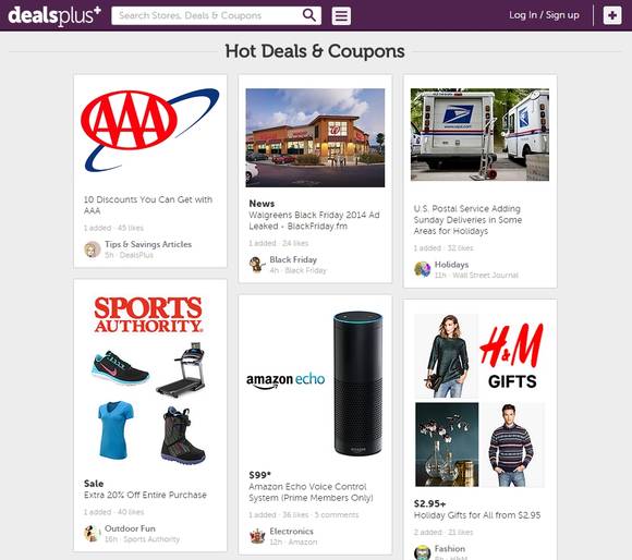 여러 쇼핑몰과 브랜드의 핫 딜 정보를 알려주는 ‘딜스플러스’ 사이트(사진: 인터넷)