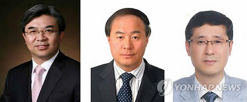 삼성은 1일 단행한 사장단 인사에서 김현석 삼성전자 CE(소비자가전)부문 영상디스플레이사업부장 부사장(왼쪽)을 CE부문 영상디스플레이사업부장 사장으로, 삼성전자 전영현 부사장(가운데)은 삼성전자 DS부문 메모리사업부장 사장으로, 삼성디스플레이 이윤태 부사장은 삼성전기 대표이사 사장으로 각각 승진 내정했다(사진: 연합뉴스)