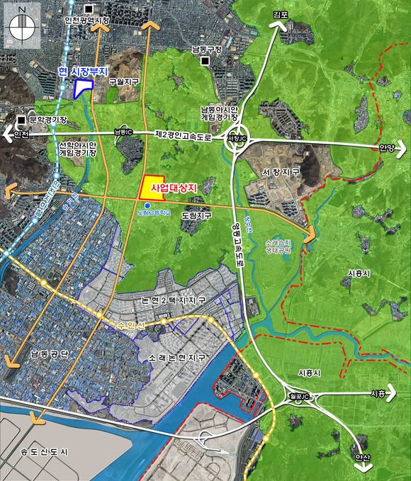 구월농산물도매시장 이전 사업대상지 위치도.(자료=인천시)