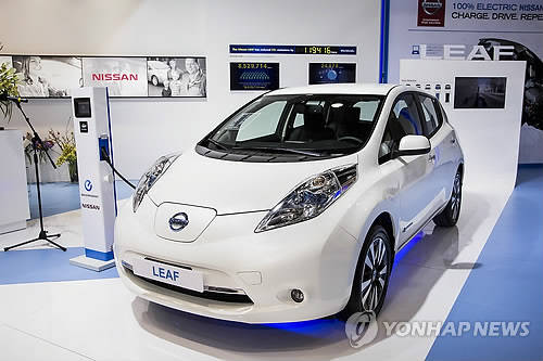 지난해 세계 최다 판매를 기록한 전기차 닛산 ‘리프’(사진 : 연합뉴스)