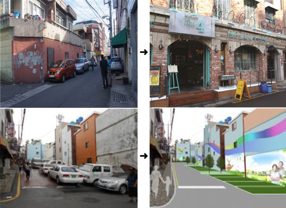 사상구 감전2 주거환경관리사업(위), 금정구 부곡동 희망삼차로 주거환경관리사업. (사진제공=부산시)