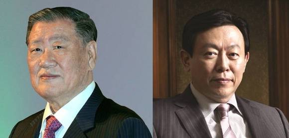 정몽구 현대차그룹 회장(왼쪽)과 신동빈 롯데그룹 회장(사진: 현대차그룹, 롯데그룹)