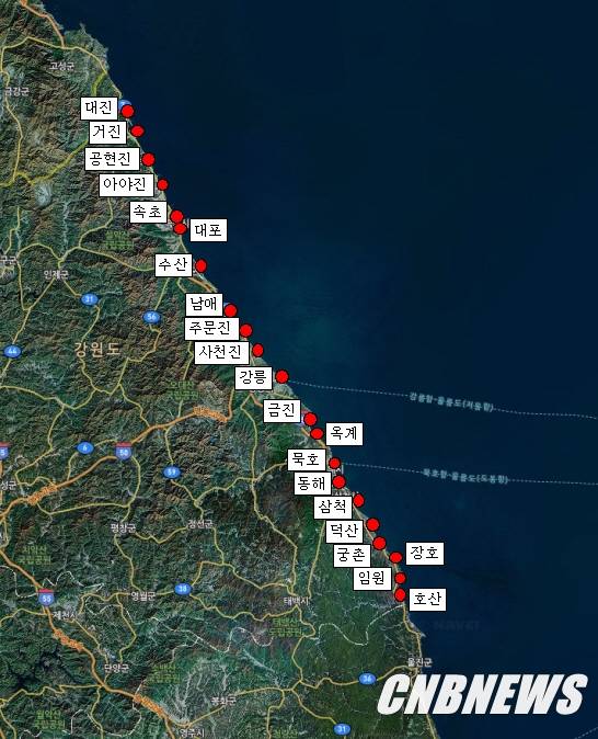 ▲ 연안항로조사구역도 (사진제공=국립해양조사원 동해해양조사사무소)