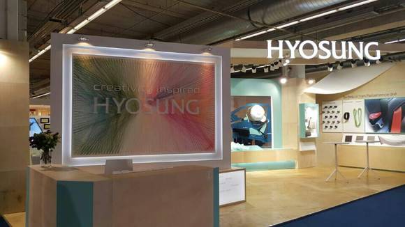 독일 프랑크푸르트 테크텍스틸 전시회에 마련된 효성부스 전경(사진 제공: 효성)