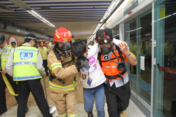 지난해 10월 안전한국훈련 모습. (사진제공=부산교통공사)