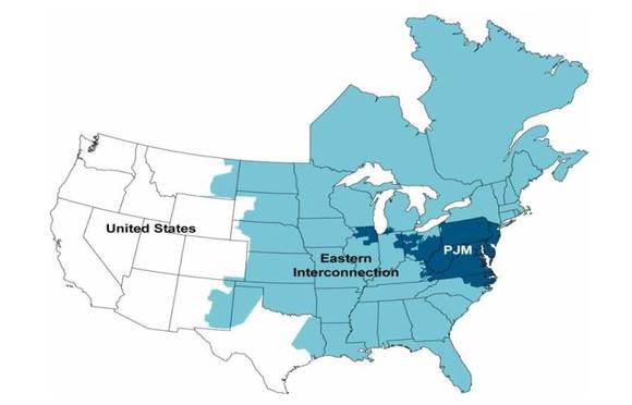 북미 최대 전력시장인 PJM 지역(사진 제공: LG화학)