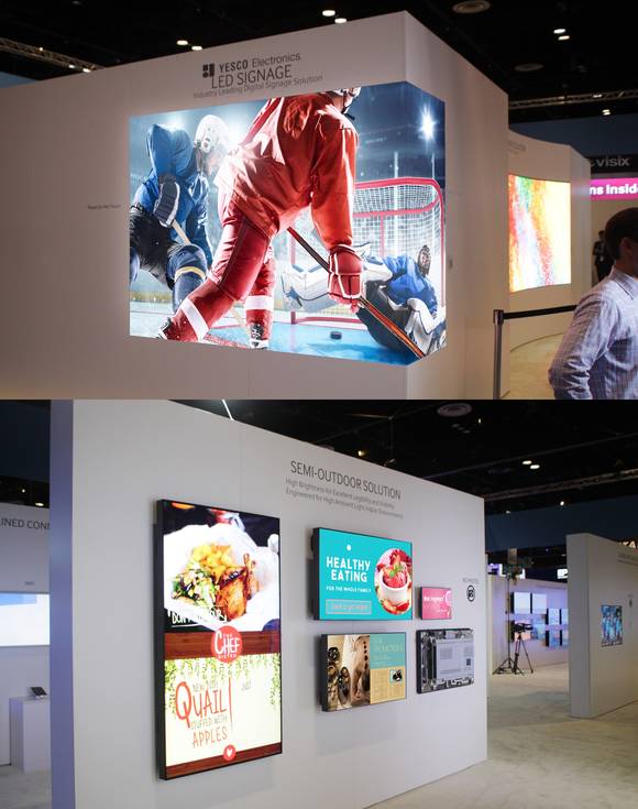 인포콤으로 부터 ‘상업용 디스플레이 최고의 제품’으로 선정된 ‘스마트 LED 사이니지’(위)와 ‘세미아웃도어(OMD)’(아래)(사진 제공: 삼성전자)