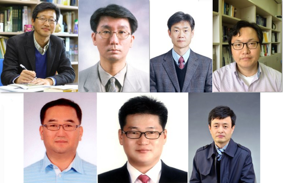 (왼쪽 위부터 시계방향으로) 부산대 김명현, 박용명, 정융호, 정철웅, 박선엽, 홍창오, 김지석 교수. (사진제공=부산대)