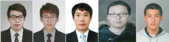 왼쪽부터 동아대 이수영, 부산외대 이장우 학생, 동국제강 최우찬 선임연구원, 부산독립영화협회 김대황 사무국장, 부산체고 김마그너스 크로스컨트리 선수. (사진제공=부산상의)