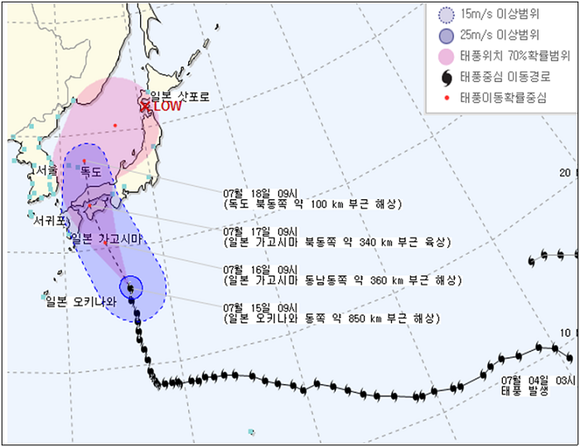 태풍진로 예상도. (사진제공=부산시)