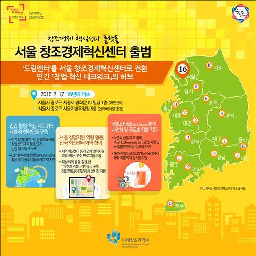 미래부의 서울 창조경제혁신센터 개소 안내 포스터(사진: 연합뉴스)