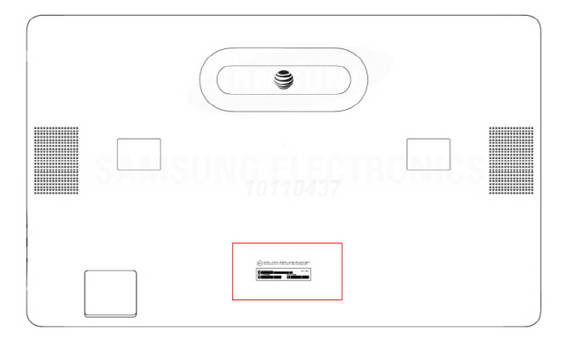 미국 FCC 인증을 위해 제출된 ‘갤럭시 뷰’의 후면 모습. 미 통신사 AT&T의 로고가 눈에 띈다. (사진=폰아레나)