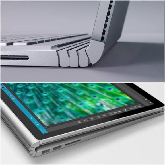 독특한 ‘서피스 북’의 힌지 구조. (사진=마이크로소프트)