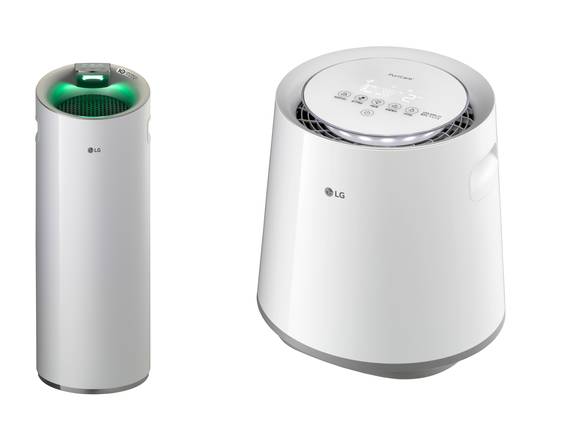 (왼쪽부터)LG전자의 퓨리케어 공기청정기(AS110WBW)과 퓨리케어 프리미엄 가습기(HW500PAV). (사진제공=LG전자)