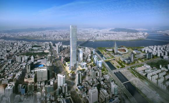 현대자동차그룹이 17일 공개한 ‘현대차그룹 글로벌 비즈니스센터(GBC)’ 조감도. (사진=연합뉴스)