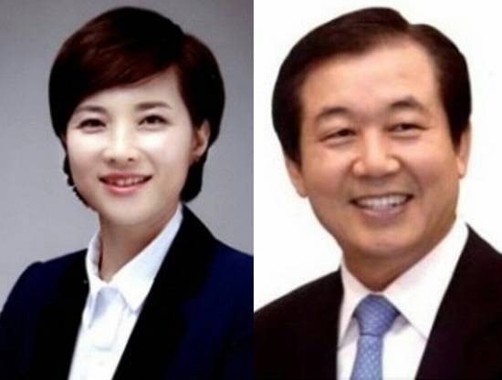 고양시(병) 더불어민주당 유은혜 후보(왼쪽)와 새누리당 백성운 후보.