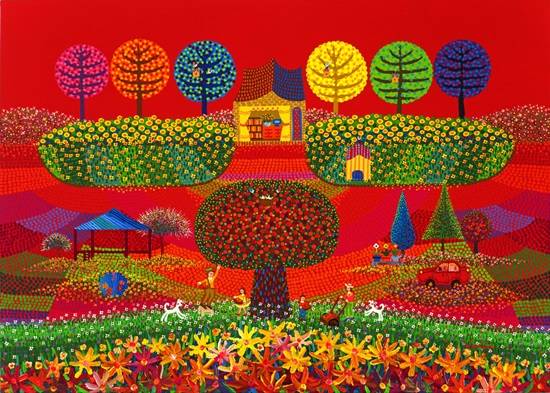 김덕기 작가의 가족 - 함께하는 시간ㅣFamily - Time spent together 65.1X90.9cm Acrylic on canvas 2016