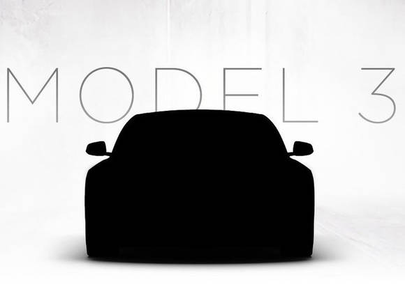 테슬라 ‘모델 3’의 실루엣. ‘모델 3’는 상세한 사양이 확정되지 않은 상태임에도 1주일 만에 32만 5000대가 넘는 예약을 받는 대기록을 세웠다. (사진=테슬라 트위터)