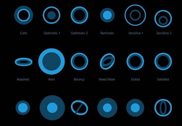 ‘코타나’는 18가지 기분을 아이콘으로 표현한다. (사진=마이크로소프트)