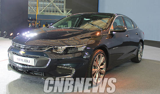 ‘올뉴 말리부’의 전측면부. (사진=정의식 기자)