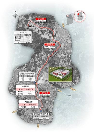 파주시가 추진하는 LG디스플레이 P10공장 공업용수 공급을 위한 하수처리수 재이용 민간투자사업 조감도(사진= 파주시)