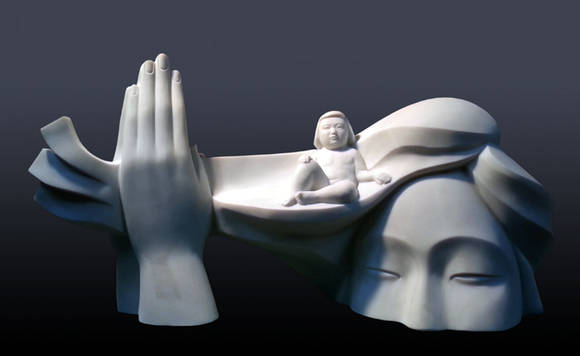 심성규, '향유'. 대리석, 75 x 25 x 40cm. 2016.