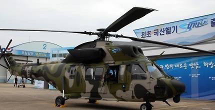 한국항공우주산업(KAI)이 한국형 기동헬기(수리온)을 개발하는 과정에 원가계산서를 허위로 작성해 547억 원 상당의 부당이득을 챙긴 것으로 드러났다. 수리온이 출고 기념식에 전시된 모습. (사진=연합뉴스)