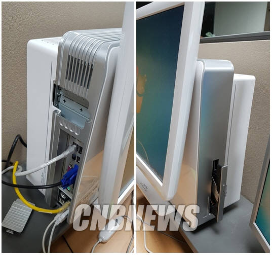 구형 국회 PC의 측면부. 일반적인 PC의 포트들이 배치돼 있다. (사진=정의식 기자)