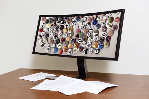 눈에 편안한 커브드 모니터 삼성전자 34형 SE790C. (사진제공=삼성전자)